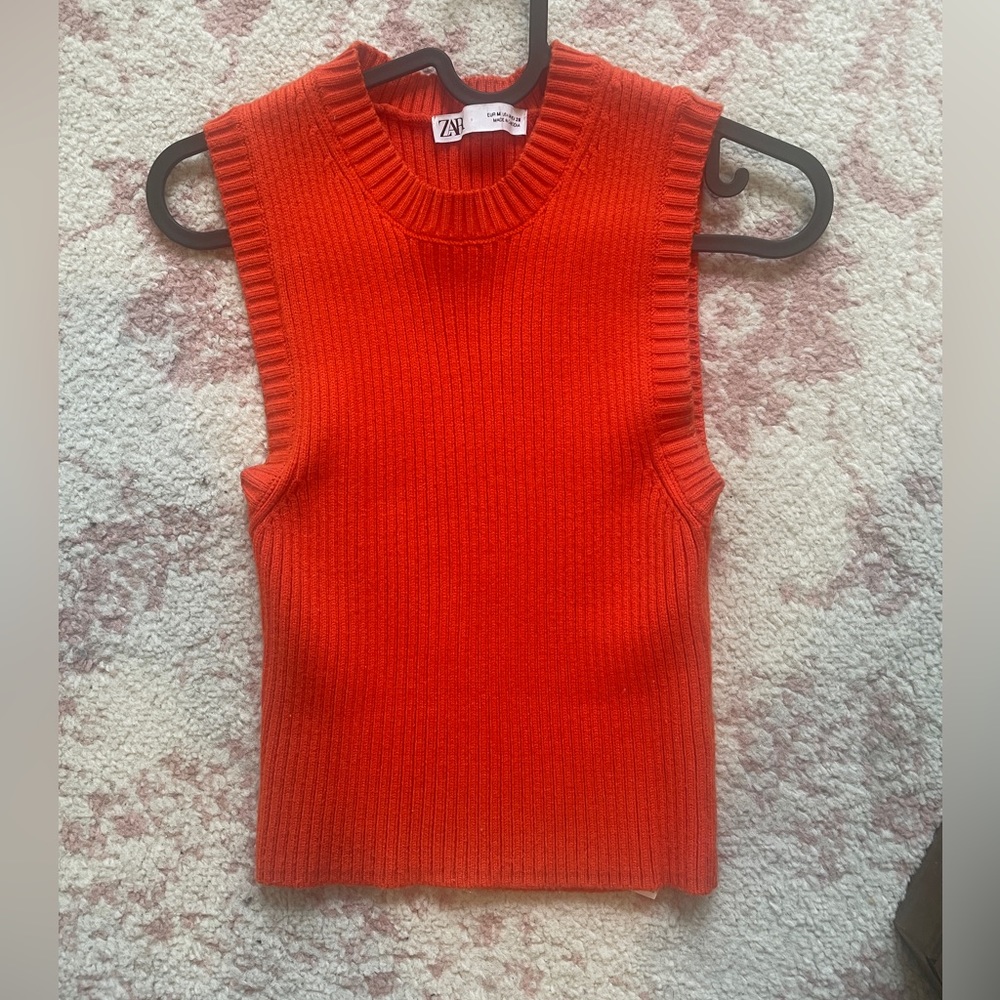 ZARA - Orange Sweater Vest - size M